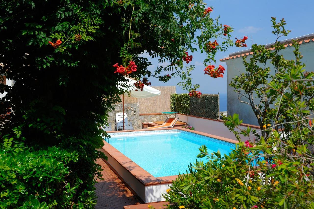 Villa Miramare, piscina e parcheggio a Conca dei Marini Esterno foto